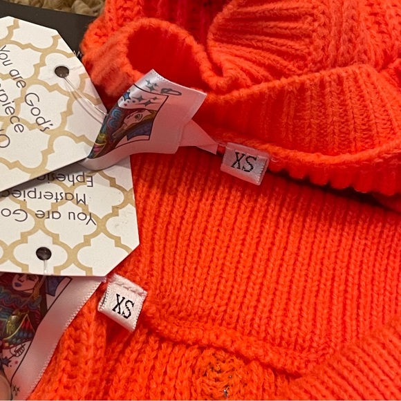 Queen of Sparkles Neon Orange Polka Dot Sweater Tank and Skirt XS NWT - Picture 11 of 12